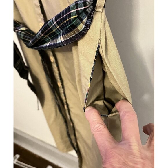 A13 Vintage Miss Joni Button Up Dress Sheath Brown Plaid Tie Back Sz 8 - Picture 4 of 8